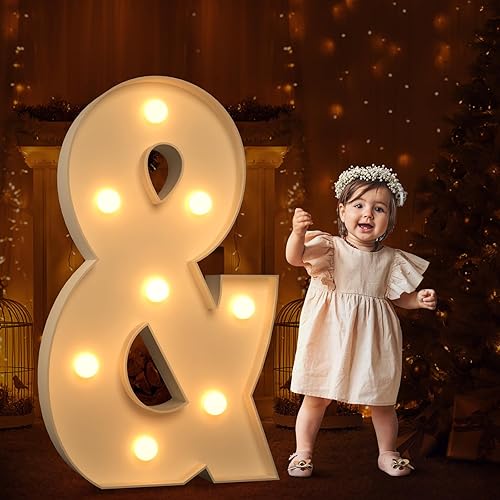 Letras iluminadas de marquesina de 3 pies, letras grandes de marquesina, letras gigantes para baby shower, fiesta de cumpleaños, decoración de