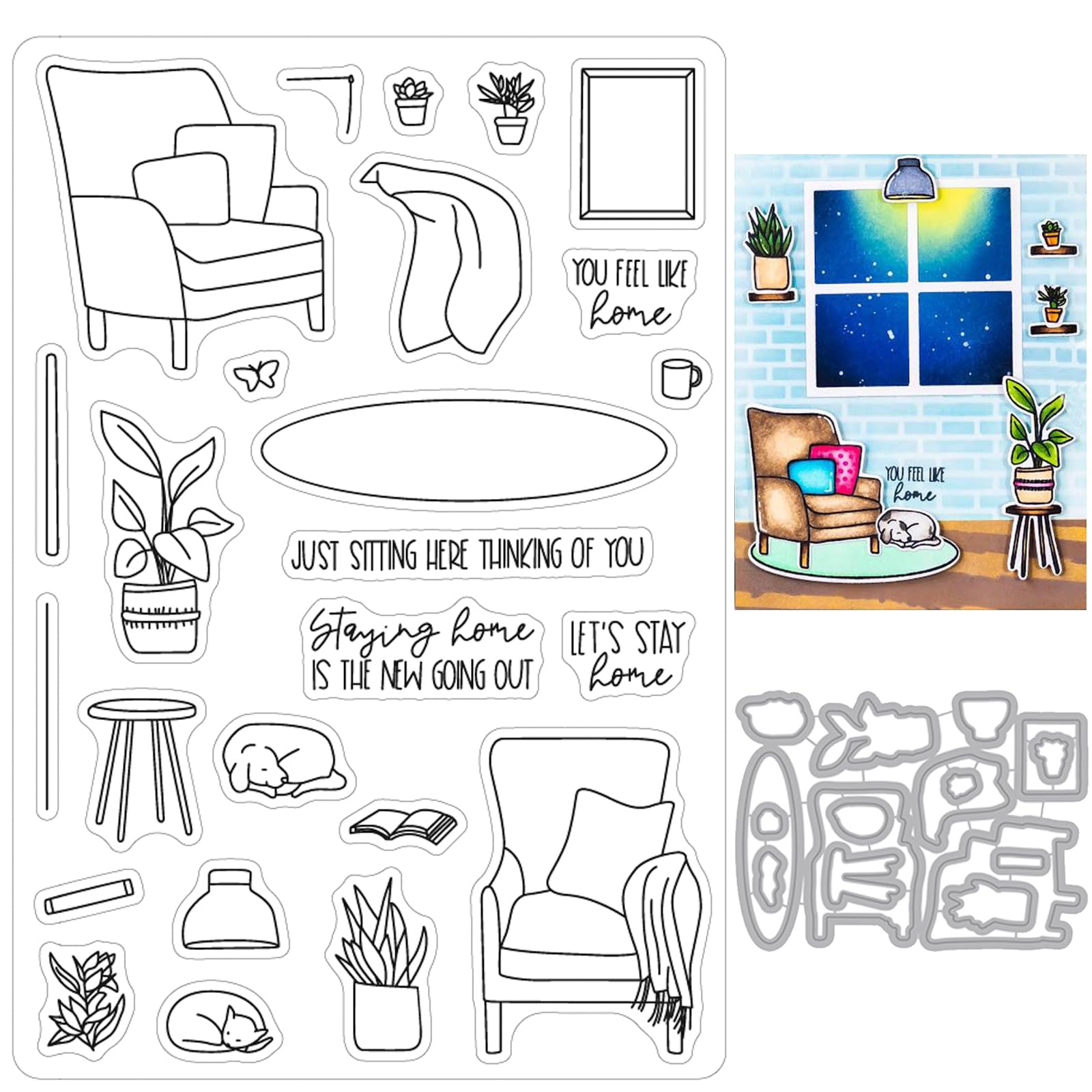 Amazon.co.jp: Briartw スタンプとダイス カード作成用 ホームクリア