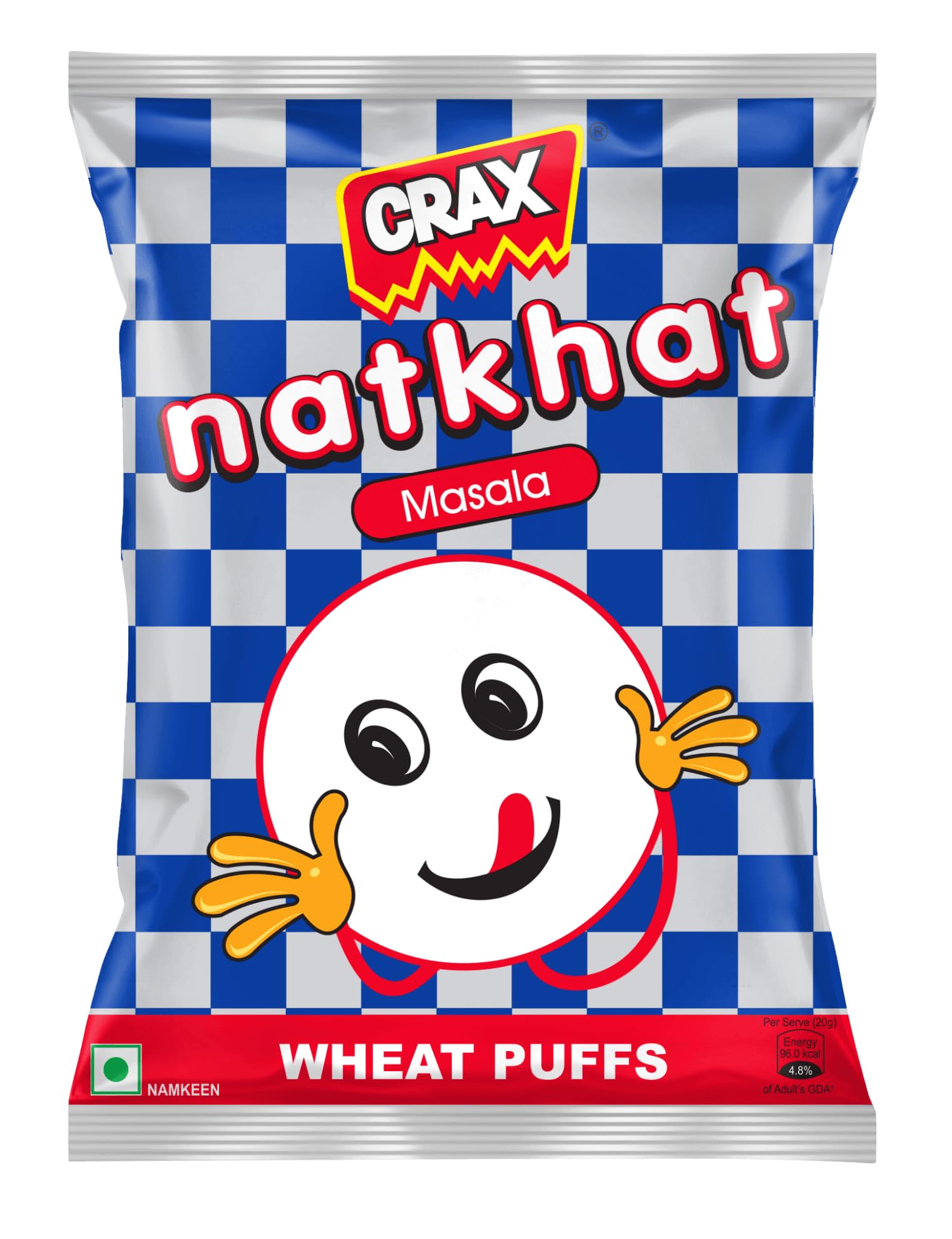 Crax Masala Natkhat Wheat Puff Crisps- 82g/88 g (Weight may vary)