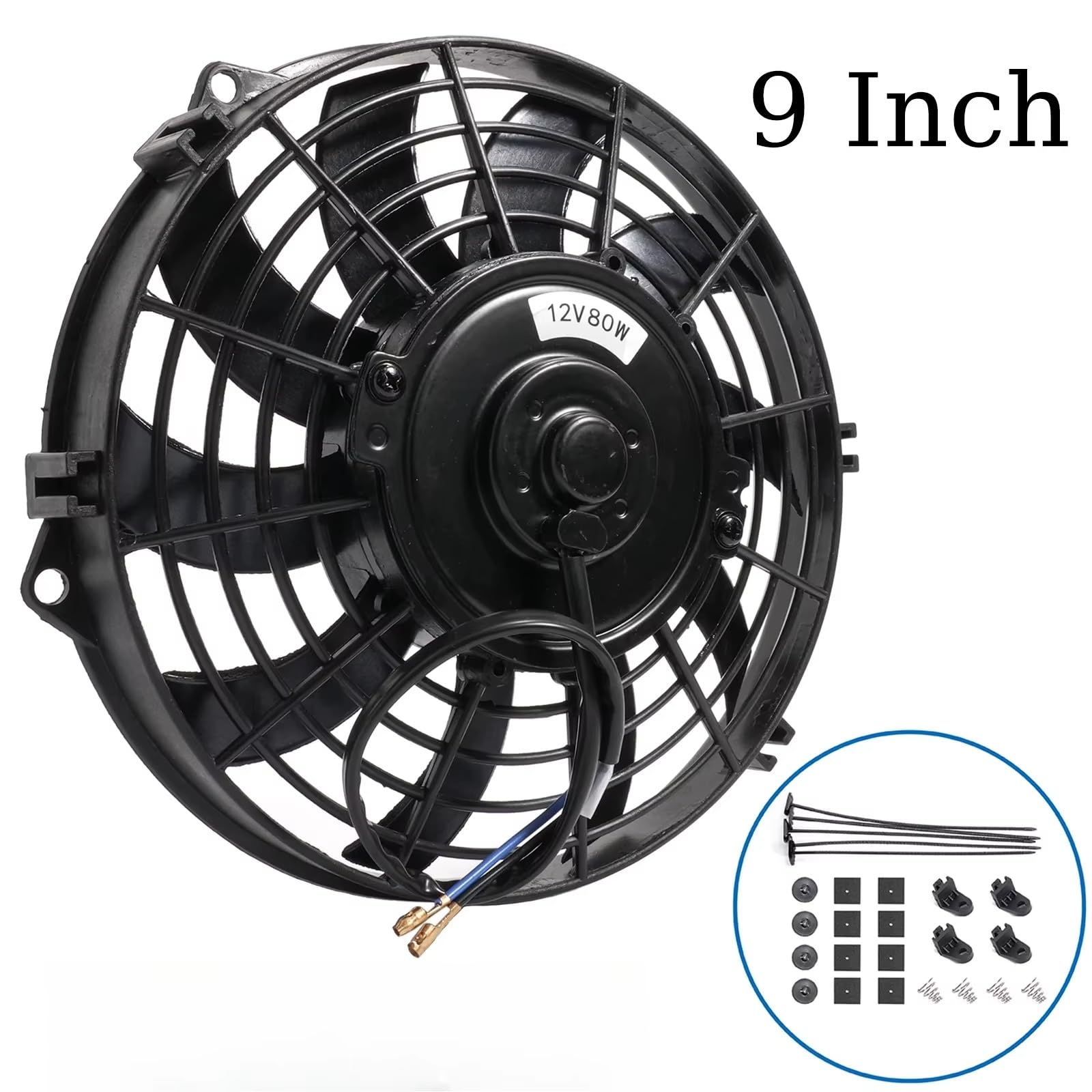 Motore Auto Radiatore Pale Della Ventola Raffreddamento Radiatore Compatibile Con Il Motore Automatico Universale Push Pull Elettrico 12V 80W 9 Pollici 10 Pale