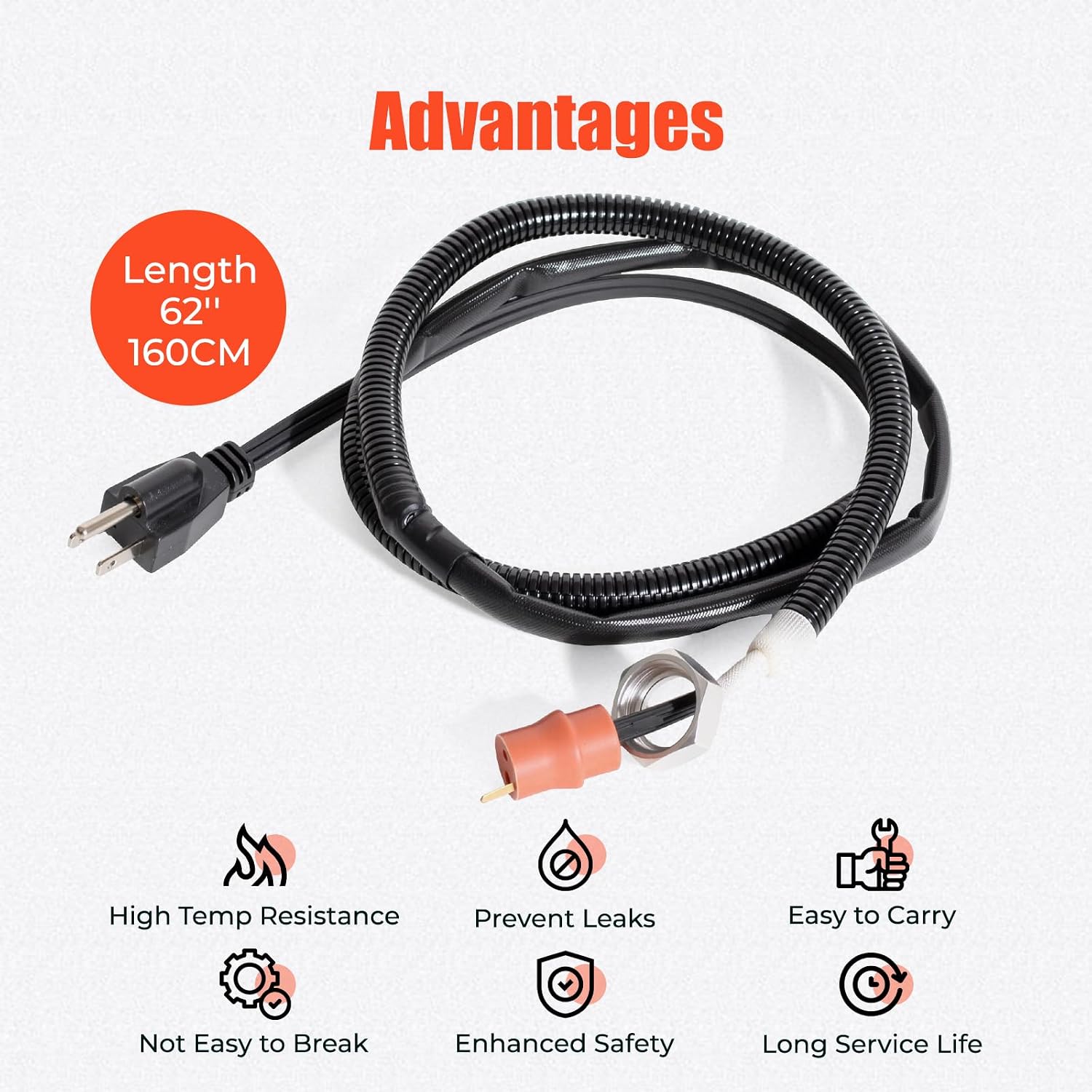 68223419AA 6.7L Engine Block Heater Cord Fit for Dodge Ram 2014-2018 2500 3500 4500 5500 Cummins Diesel