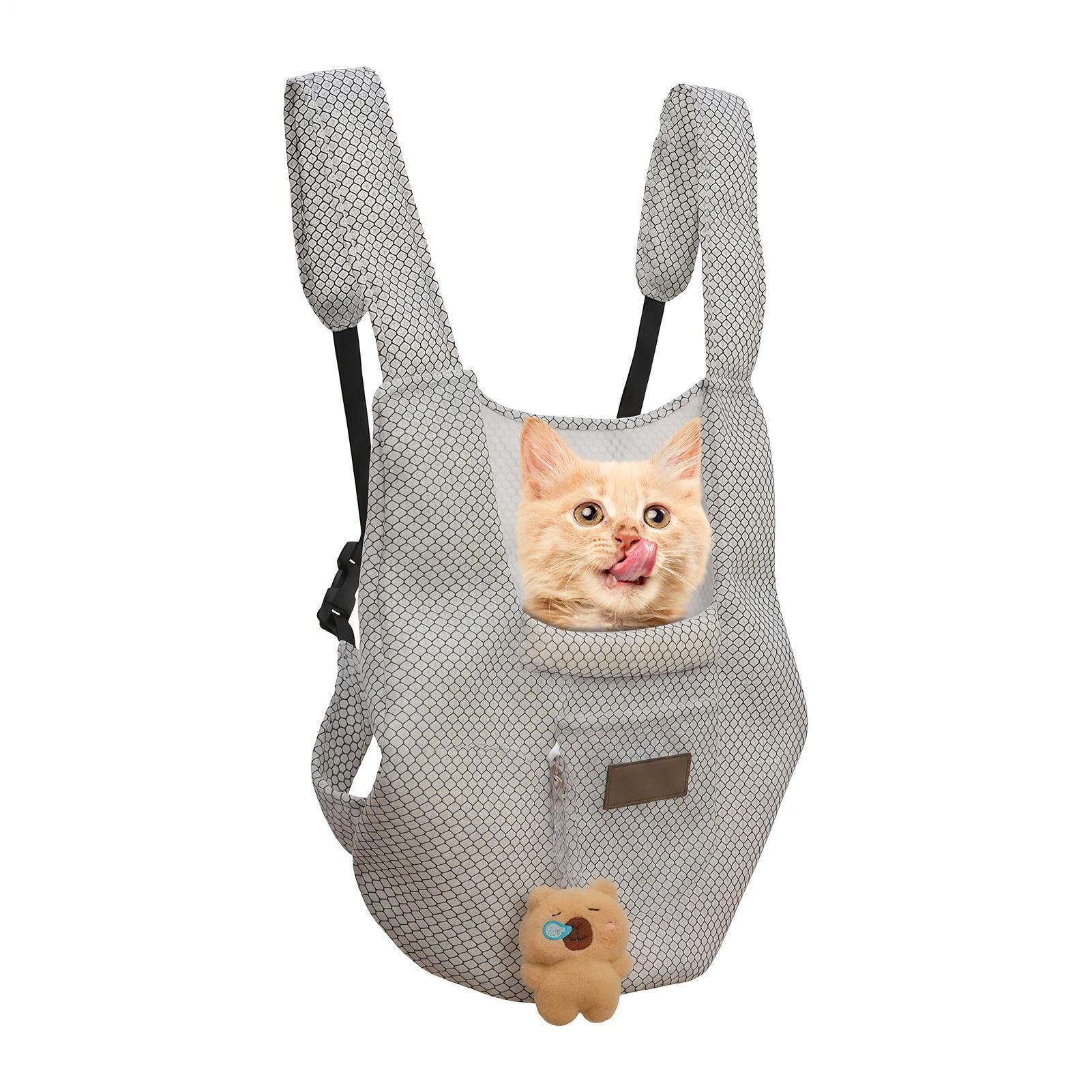Sac de transport de voyage pour animaux avec collier de fixation et manchon attrape-vit universel