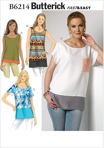 Butterick Patterns B6214ZZ0 Misses Top, ZZ (LRG-XLG-XXL)