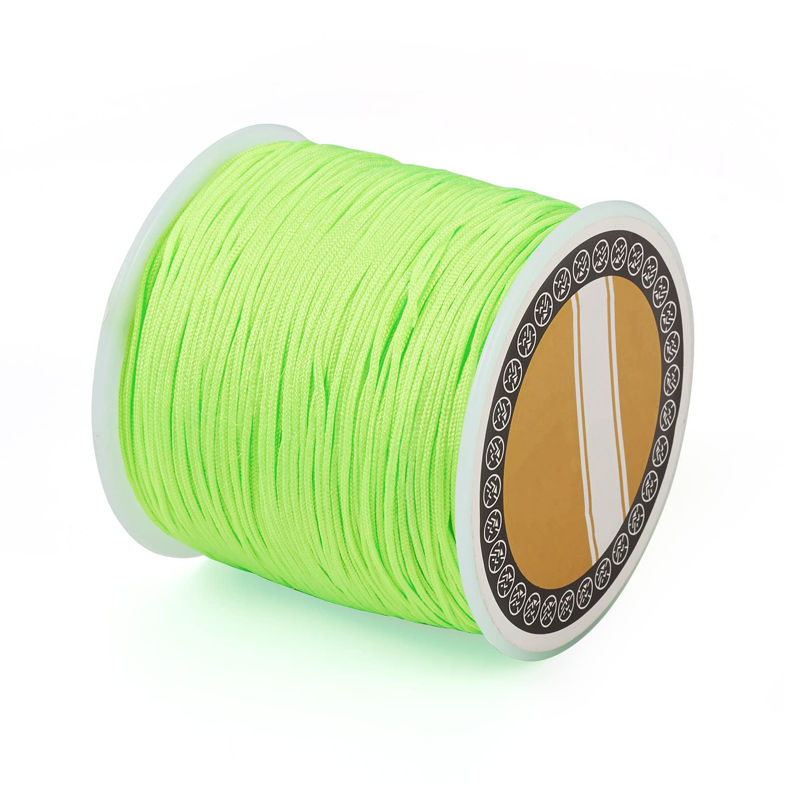 Cheriswelry Green 100M 0.8Mm Nylon Beading Cord Lawn Chinese Knotting Rattail Macrame Thread String Roll For Jewelry Making Kumihimo Wrapping Supplies Diy Crafts