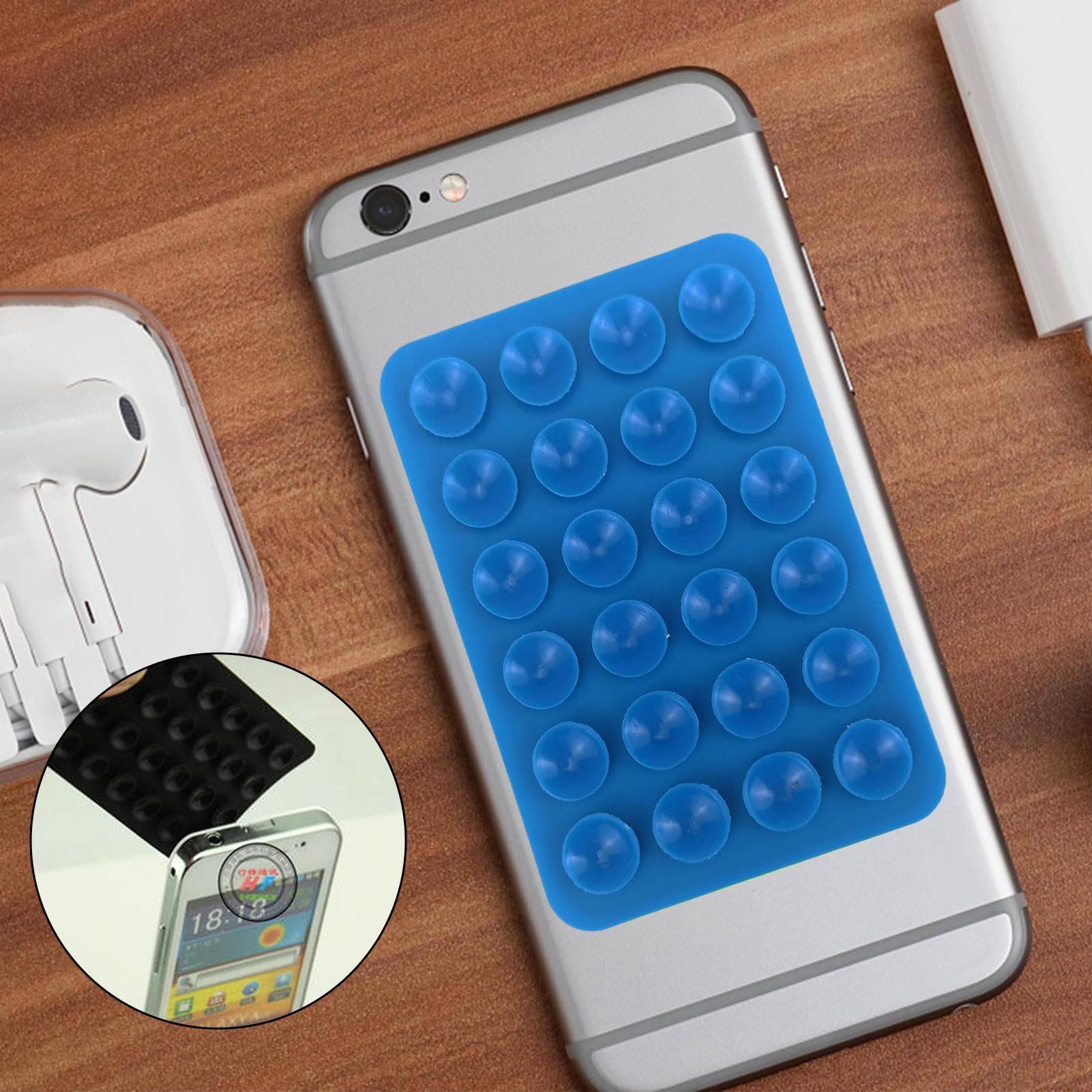 Supports De Téléphone En Silicone En Forme De Cœur (Lot De 6) - Ventouse Et Adhésif Double Face, Pour Selfies Et Vidéos