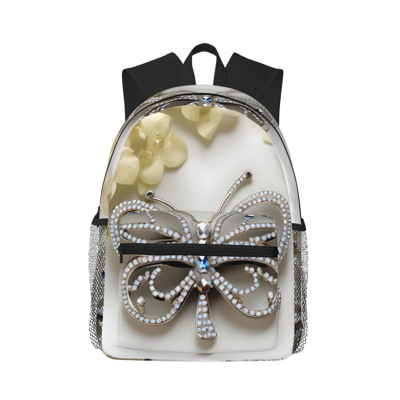 AMHMNZDXH Rucksack Mit Strass-Schmetterlingen - Leichter Unisex Rucksack Für Reisen
