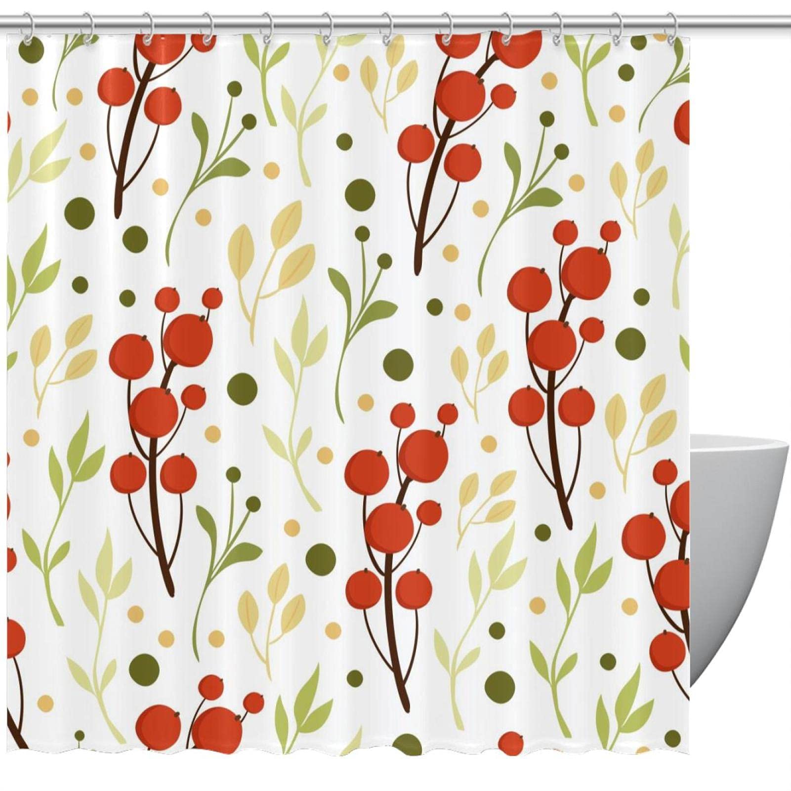 Rideau de douche 183x183 imperméable anti-moisissure avec motif imprimé floral