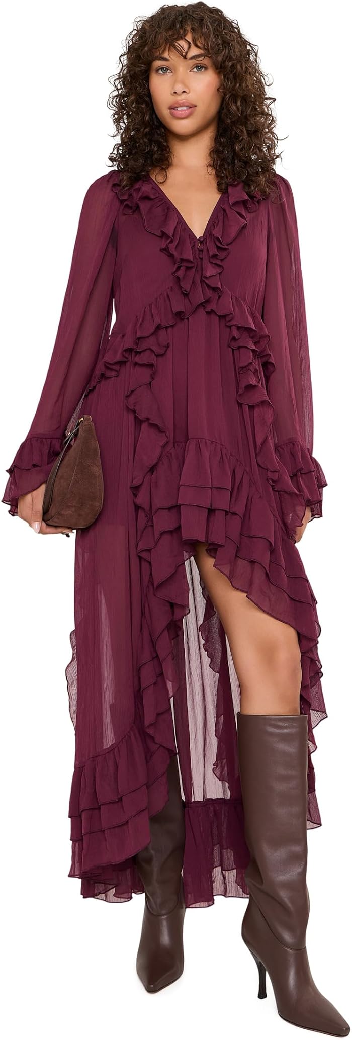 Женское платье Show Me Your Mumu Shiloh Maxi, цвет: Бордовый — фото 4