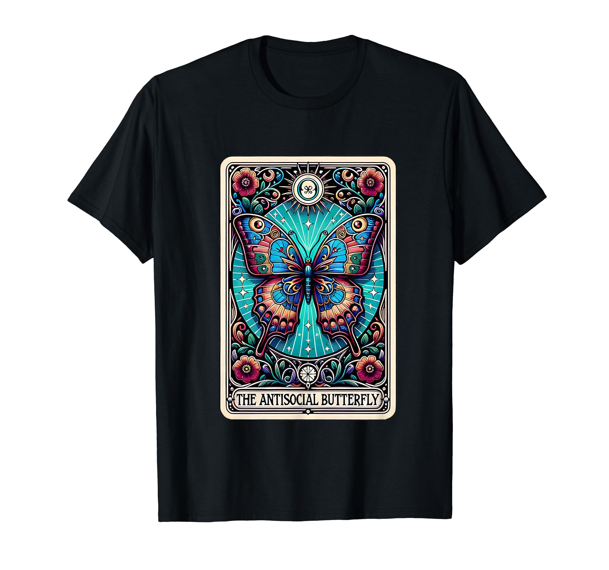 Funny Anti-Social Sarcastic Anti Social Butterfly Tarot Card T-Shirt