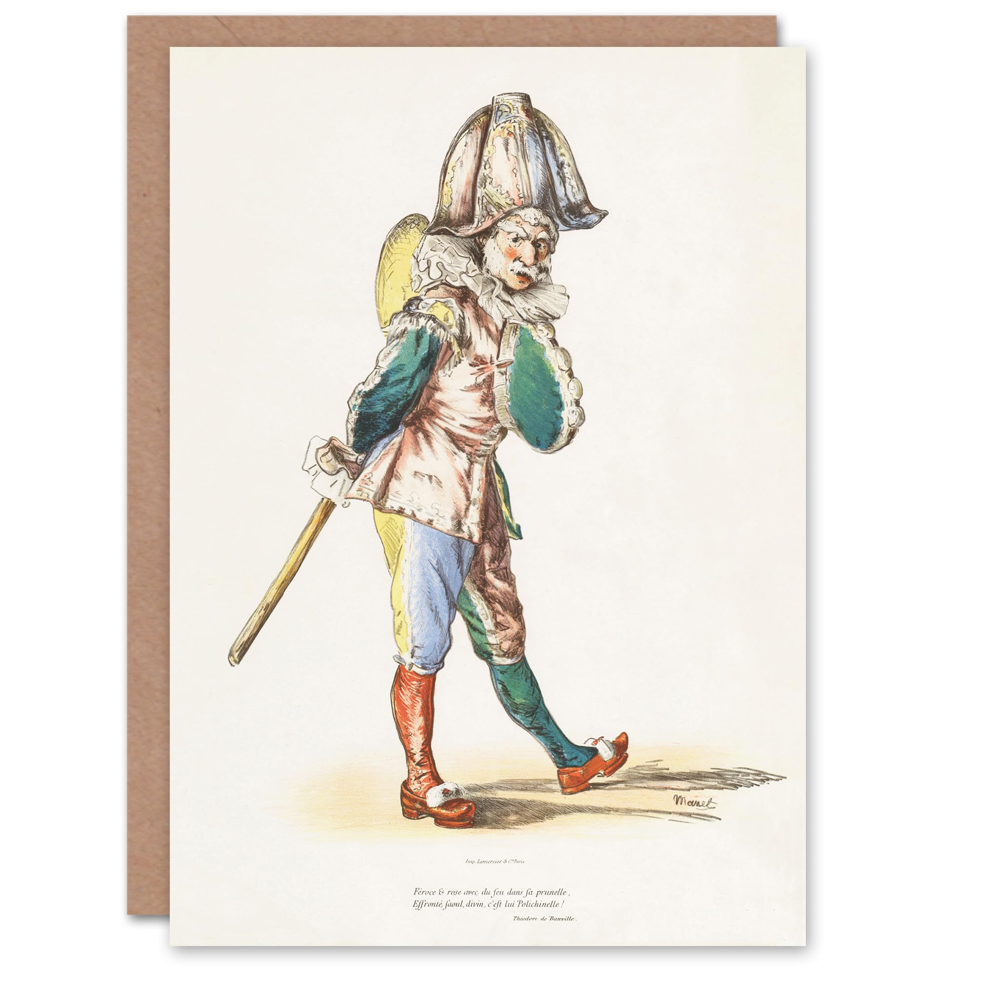 Artery8 Edouard Manet Art Card Polichinelle Clown Portrait