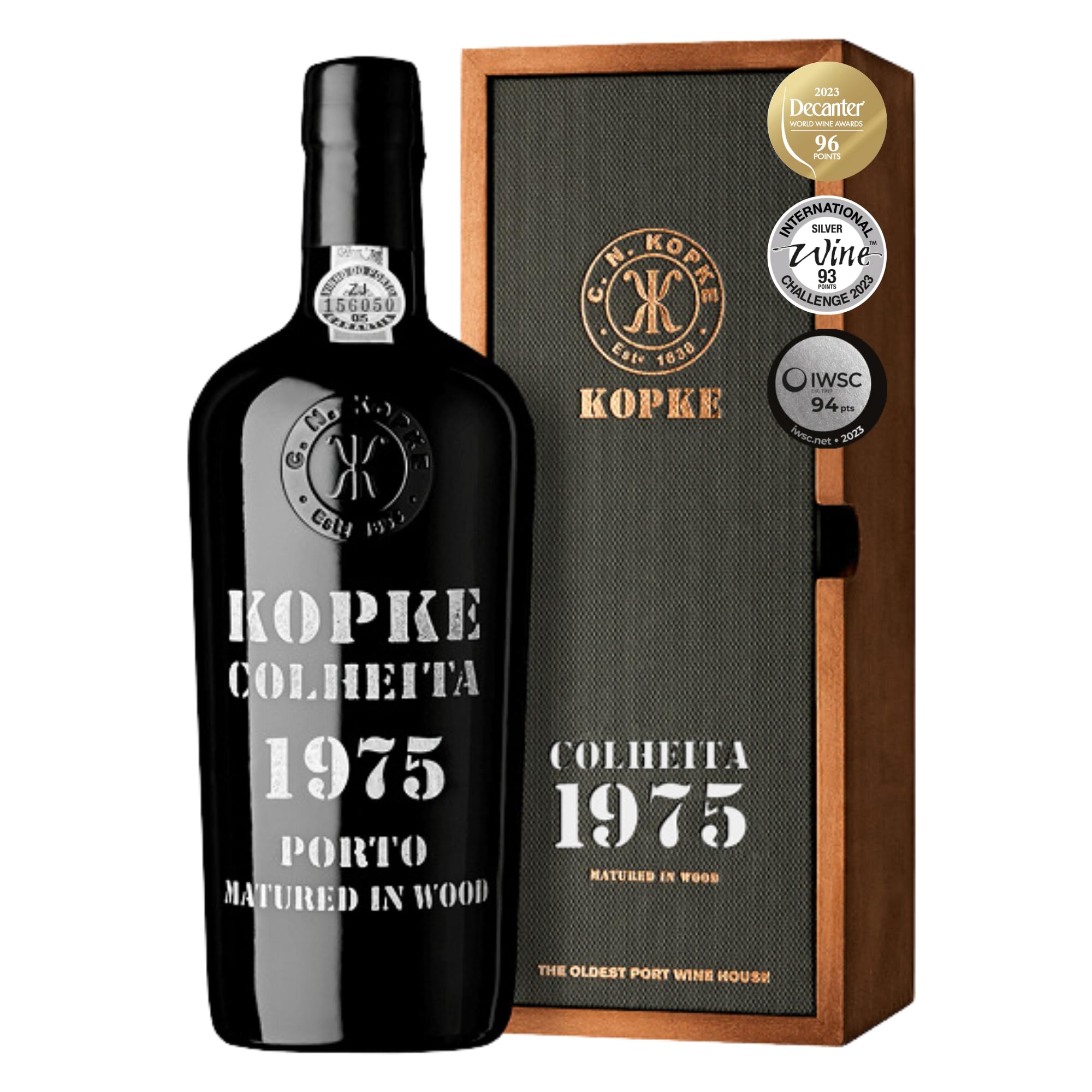 Kopke Portwein Tawny Colheita 1975, Portwein Rot in edler Geschenkbox, Dessertwein im Holzfass gereift, Alkohol Geschenke, Geschenk zum 50. Geburtstag für Männer & Frauen, 0,75l, 20% Vol.