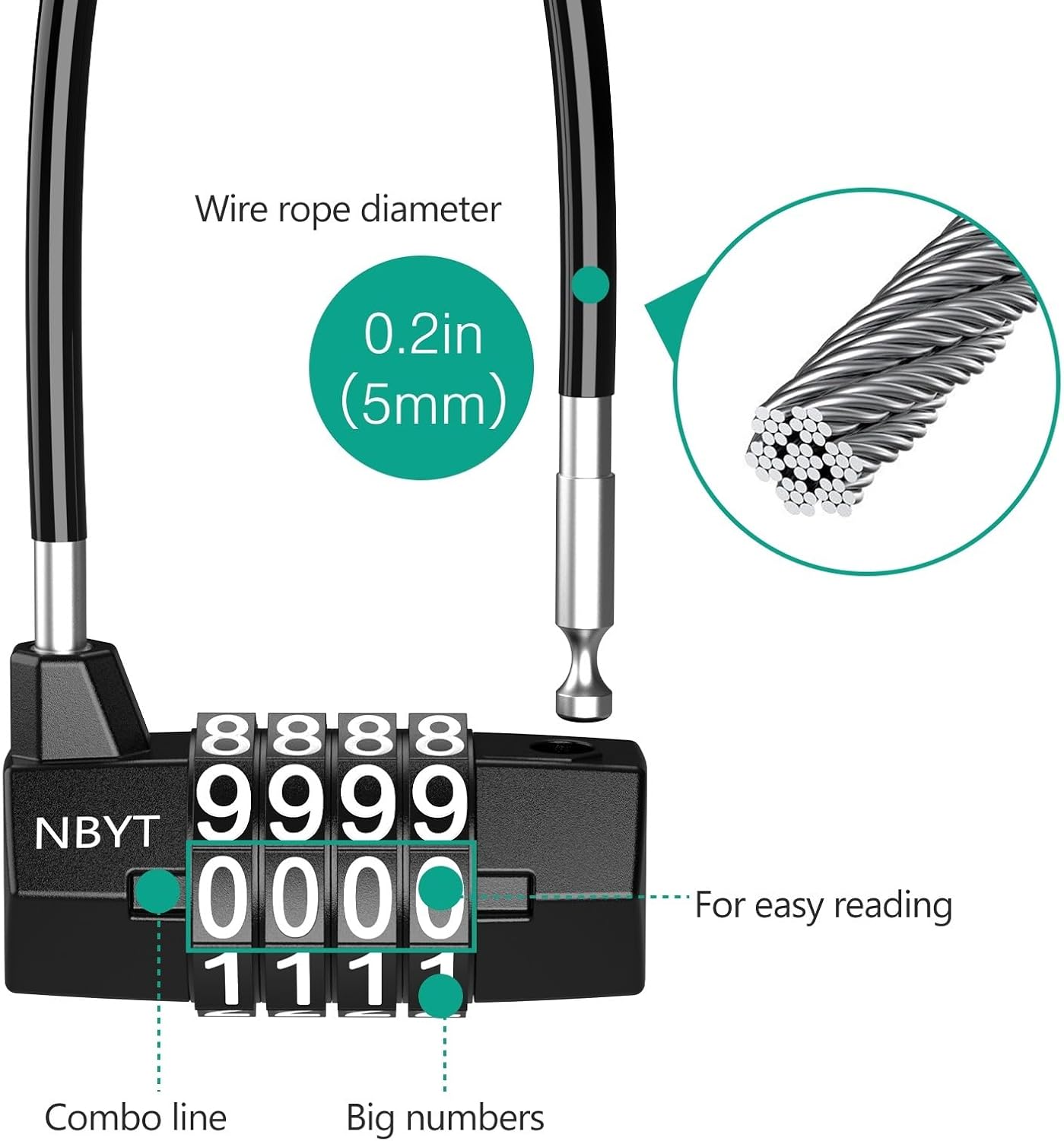 Dial Digits Code Number Password Combination Padlock Lock 1Pcs