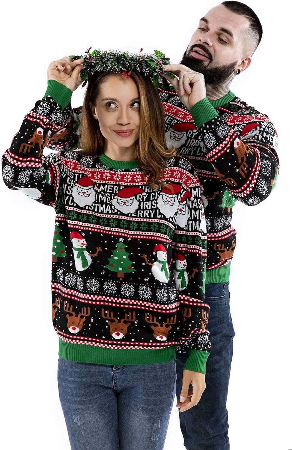 LED Ugly Christmas Sweater for Women, Unisex Men Xmas Pullover with Light for Party Festive Xmas Festive Brights X-Large - Image 3