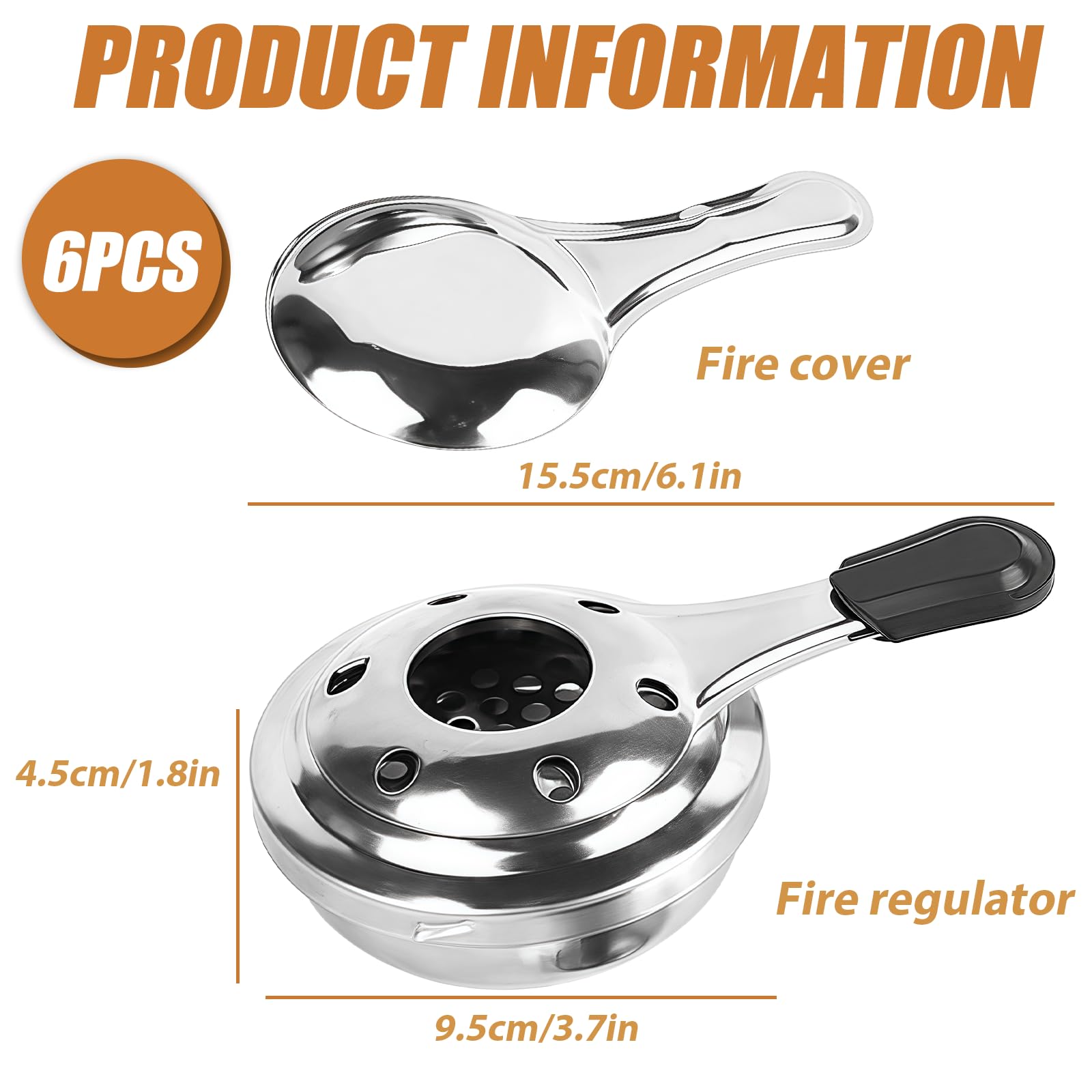 Lot de 6 brûleurs à fondue : récipient à pâte combustible en acier inoxydable, brûleur à pâte portable, mini brûleur à alcool en acier inoxydable, pâte combustible pour récipient de maintien au