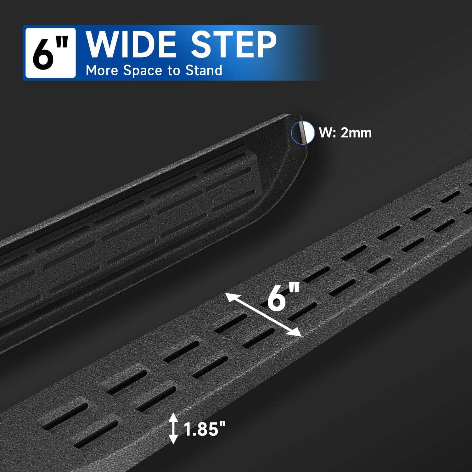 86 inch Running Boards Compatible with 2015-2024 Ford F-150 SuperCrew Cab ＆ 2017-2024 Ford F250 F350 Super Duty Crew Cab, Carbon Steel Side Steps Nerf Bars for 4 Full Size Doors