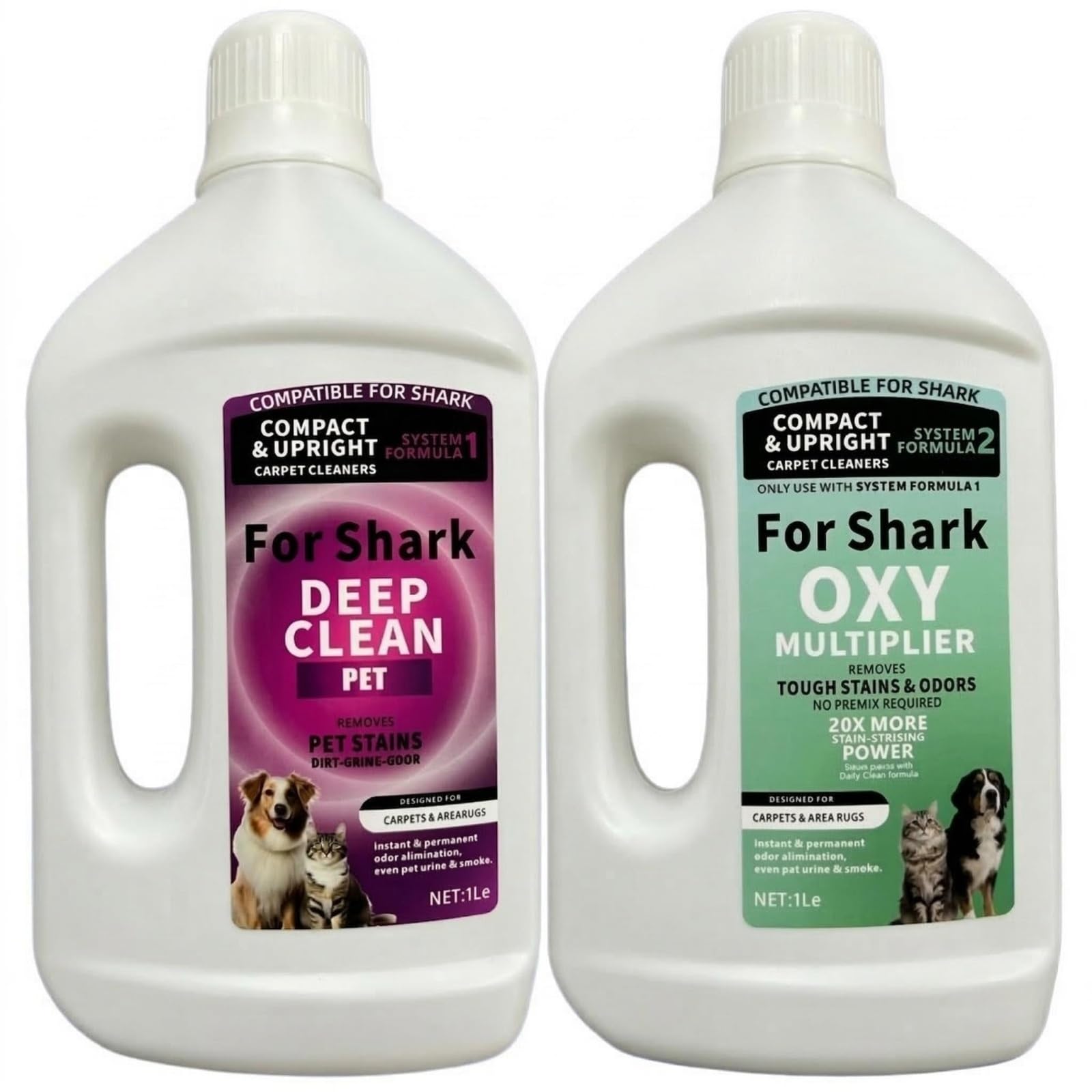 1L Détachant Et Anti-odeurs, Nettoyant For Tapis. Compatible Avec Shark Tous Les Nettoyeurs De Tapis Verticaux Et Compacts