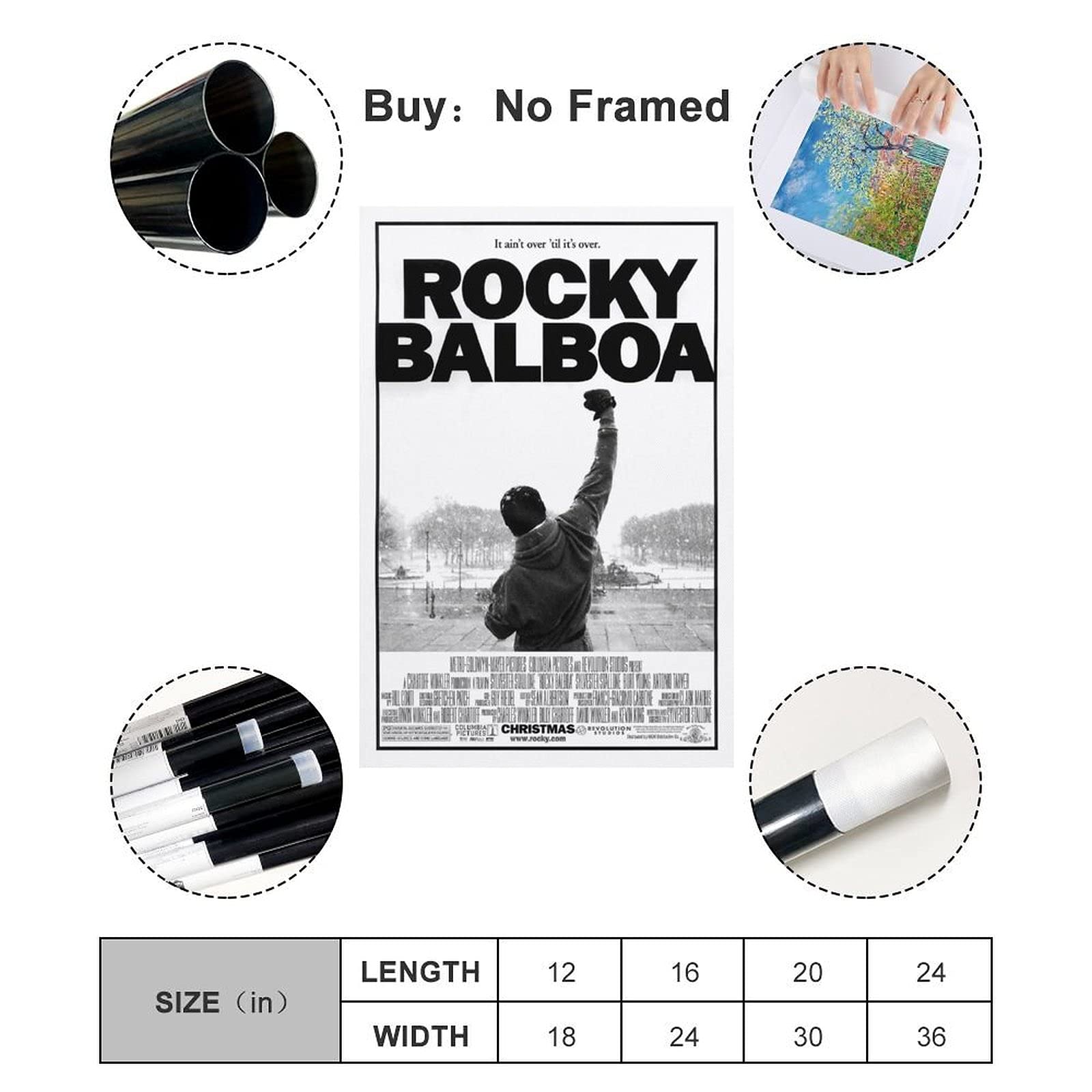 HSUREWTRK Affiches Rocky - Impression Sur Toile - Décoration