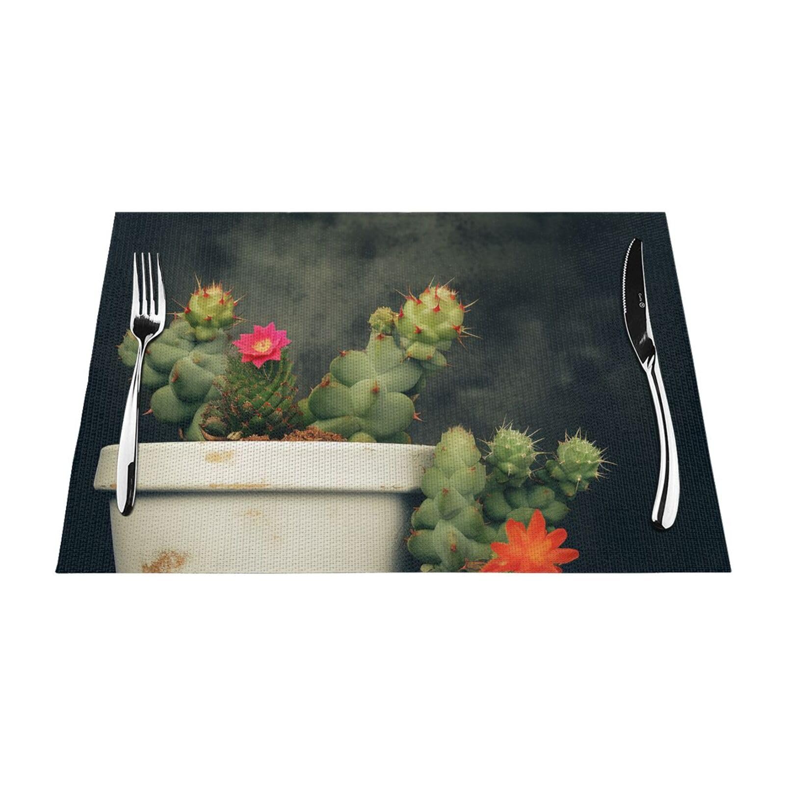 Set de table antidérapant et lavable lot de 6 en vinyle thermorésistant pour cuisine propre