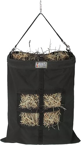 Schneiders Bolsas de heno sin desperdicio, PVC 900D duradero, fácil de colgar con parte superior flotante a presión, cierre de correa seguro para