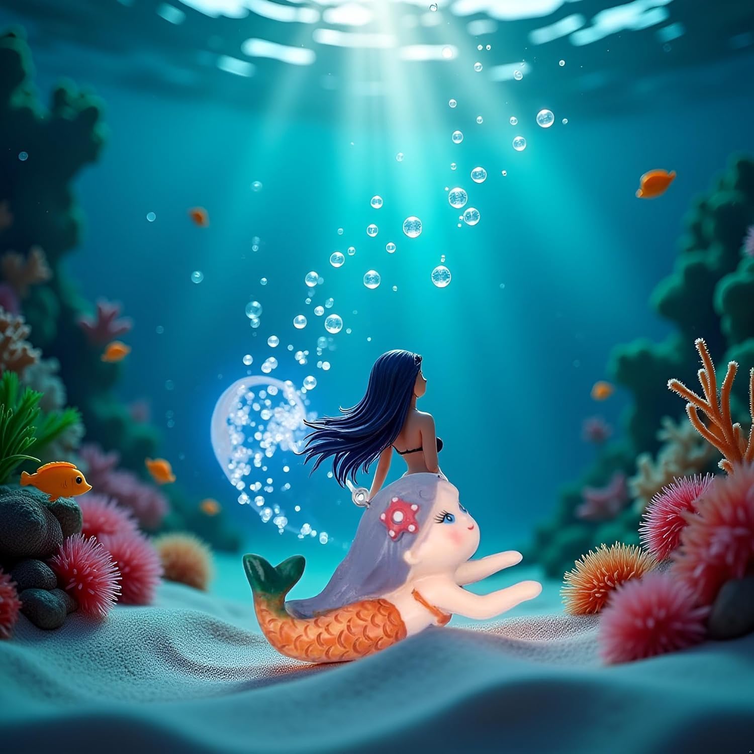 Pchnfei Floating Fish Tank Decor, Aquarium Fish Mermaid, Ornaments, Eye Catching Decoration, Aquatic Pets Cartoon - Image 3