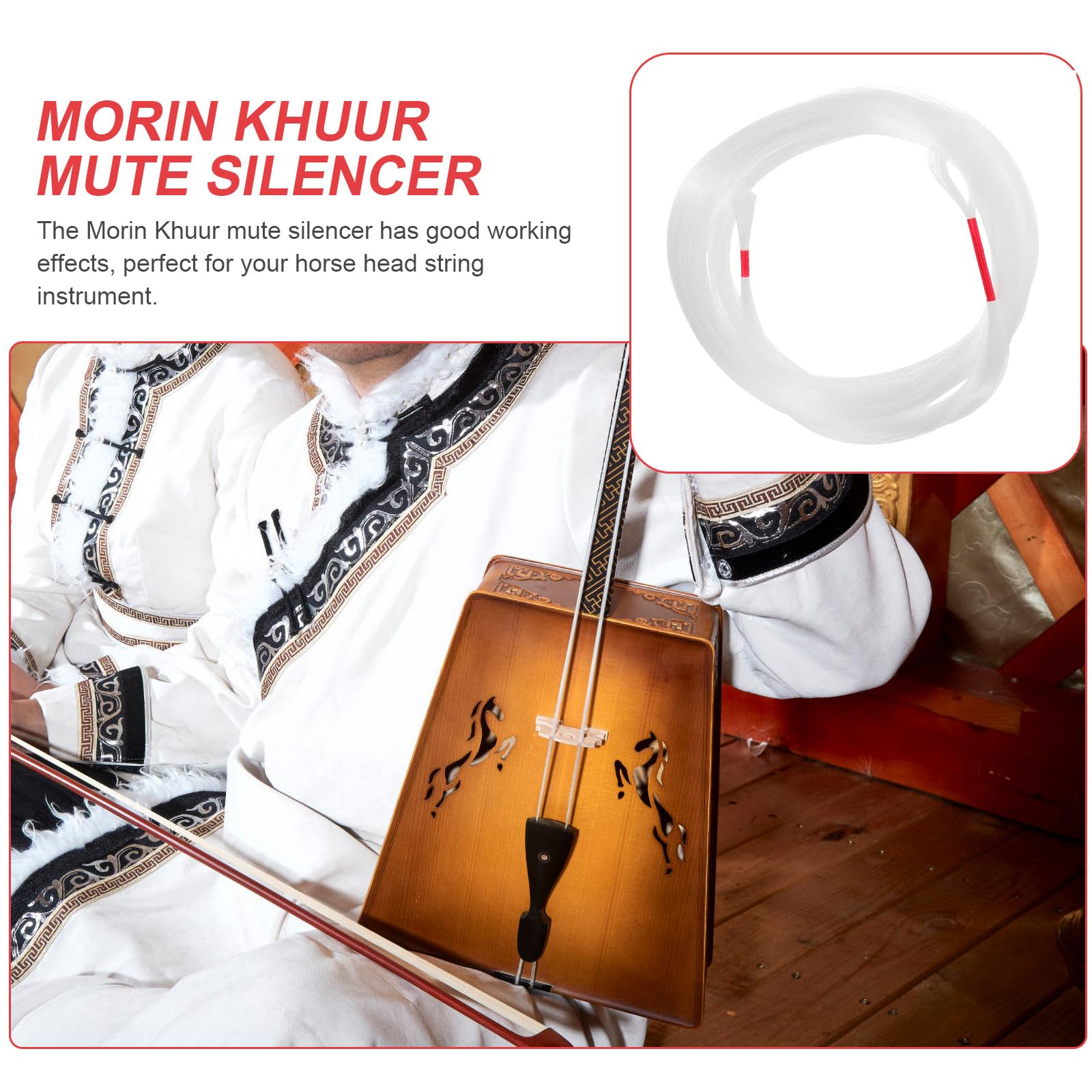 Professionelle Morin Khuur Saiten aus Nylon mit Verlängerter Länge und Präziser Tonhöhe für Akustische Pferdekopfgeige als Erhu Saitenreparaturzubehör Weiß