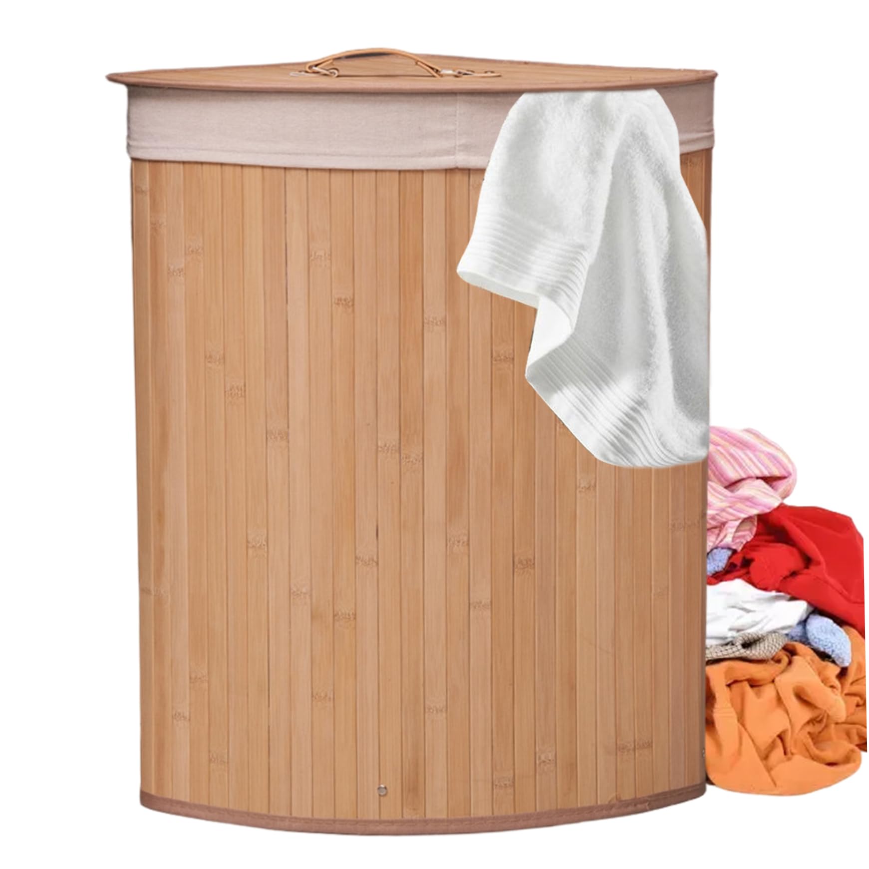 Panier à linge en bambou naturel pour coin de chambre et salon chaleureux