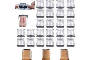 Round Anti-Noise Silicone Chair Leg Floor Protectors by Sofa Caps™ - Universal...