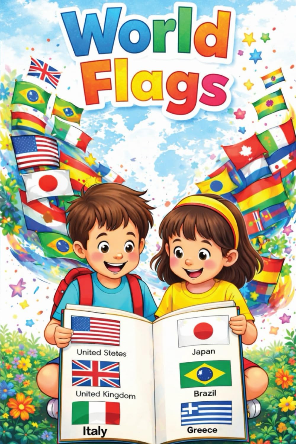 World Flags with Country Names Book