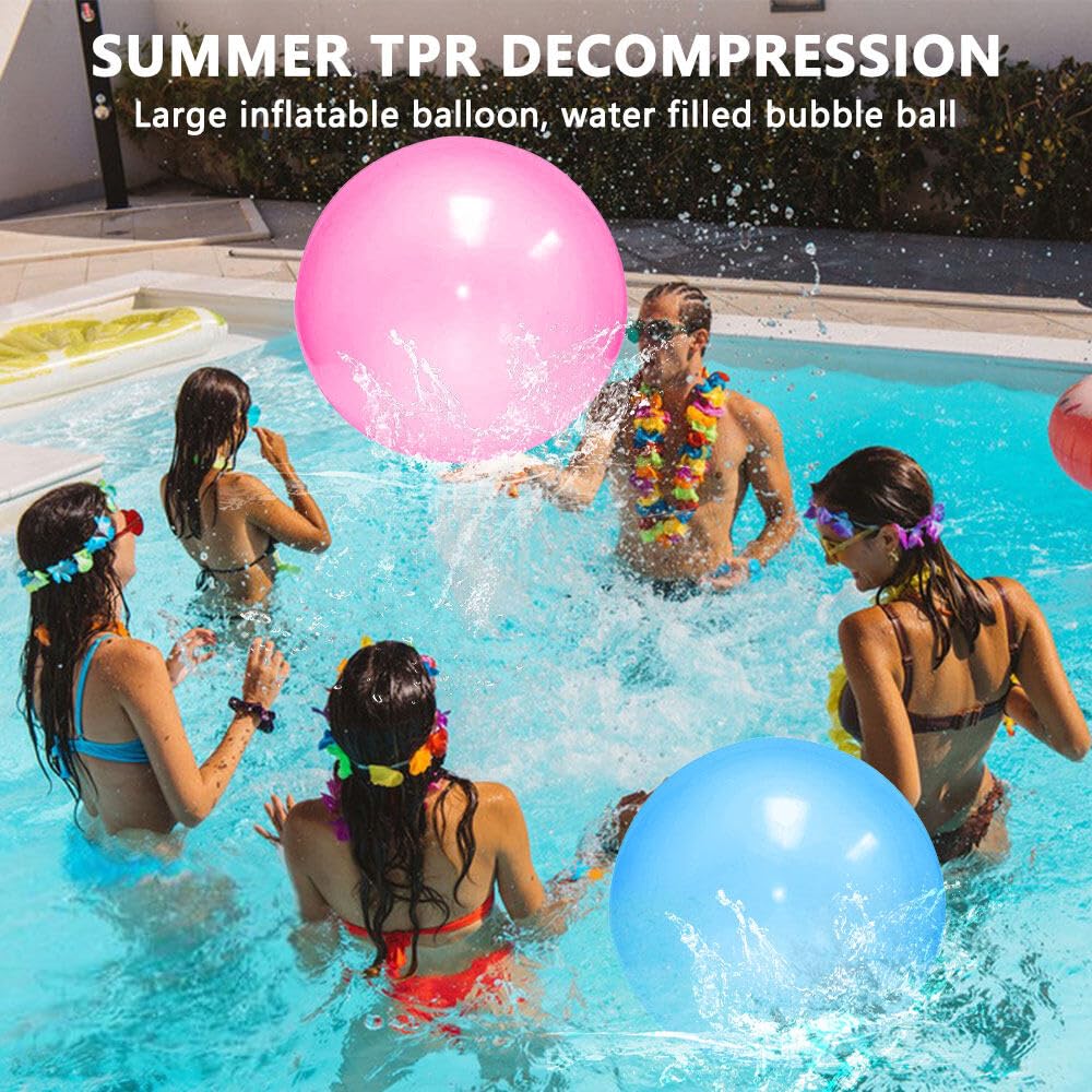 Globo De Agua Gigante Reutilizable TPR – Inflable XXL De 120 Cm, Azul, Ideal Para Playa, Piscina Y Juegos Al Aire Libre