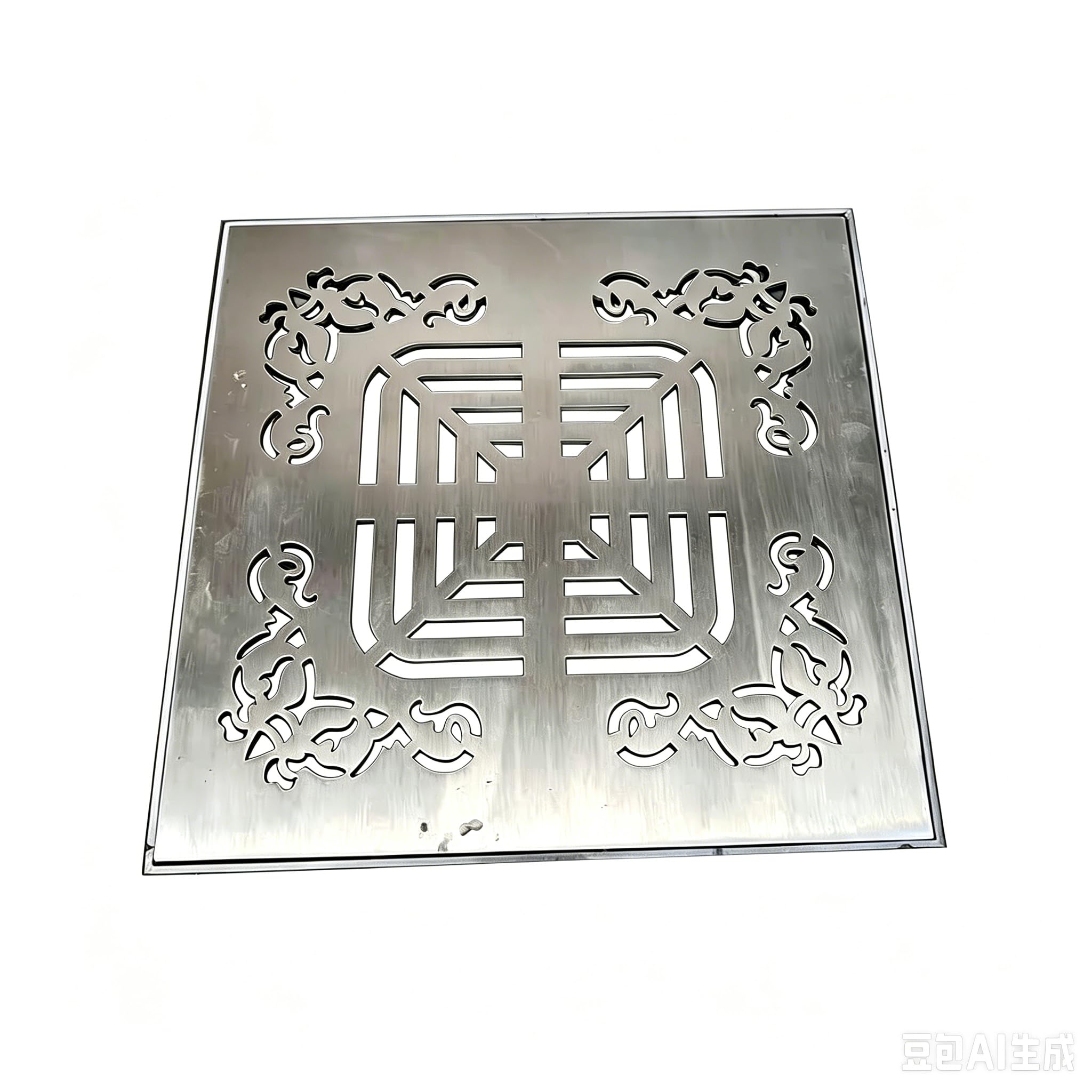 EudoER 304 Stainless Steel Square Drain Cover, 10/15/20/25/30cm Outdoor Drain Grate with Base, Anti‑Clog Heavy Duty Drainage Cover for Yard Garden Garage Patio Driveway(30x30cm)