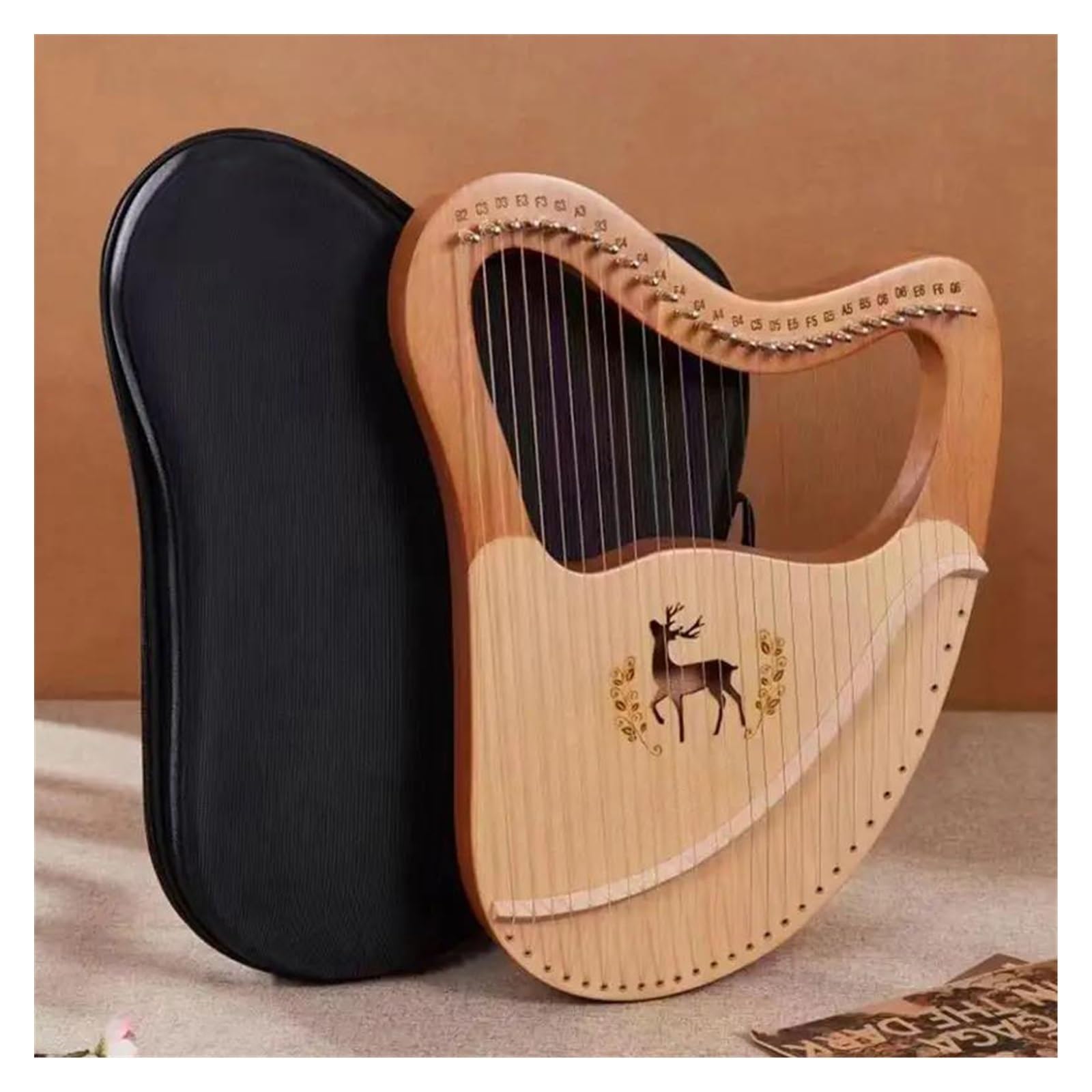 Amazon | ハープ楽器 21/24/27/32弦ライアーハープ木製ギフト