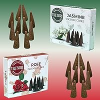 Vista 70 de TRUMIRI Incense Cones - Combo Pack of 20 Cone Incense - 10 Nag Champa + 10 Palo Santo - Insence Cones - Incense Cones Scented - Cone Incense Scents