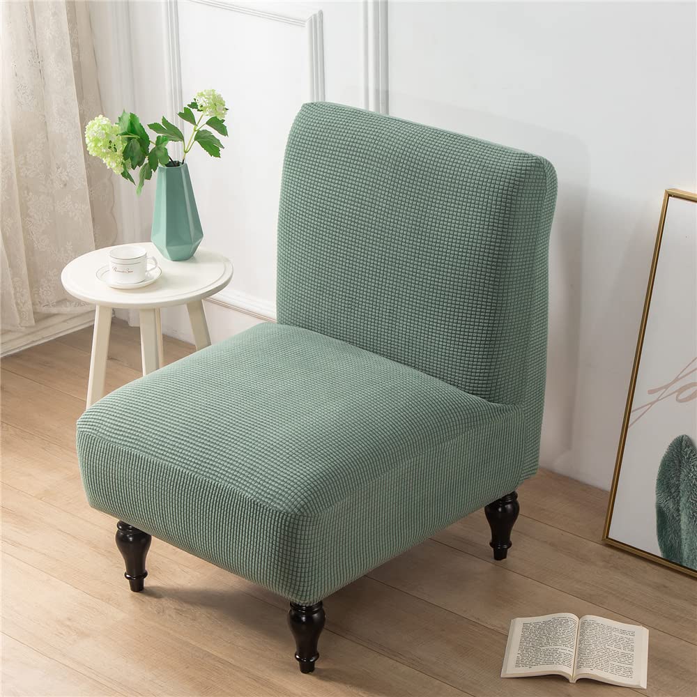Highdi Jacquard Suede Armless Chair Slipcovers Accent Chair Covers, Stretch  Removable Washable Slipper Chair Cover Furniture Protector for Dining