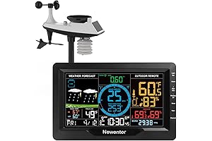 Newentor Wireless Weather Station with Wind Speed and Direction Gauge