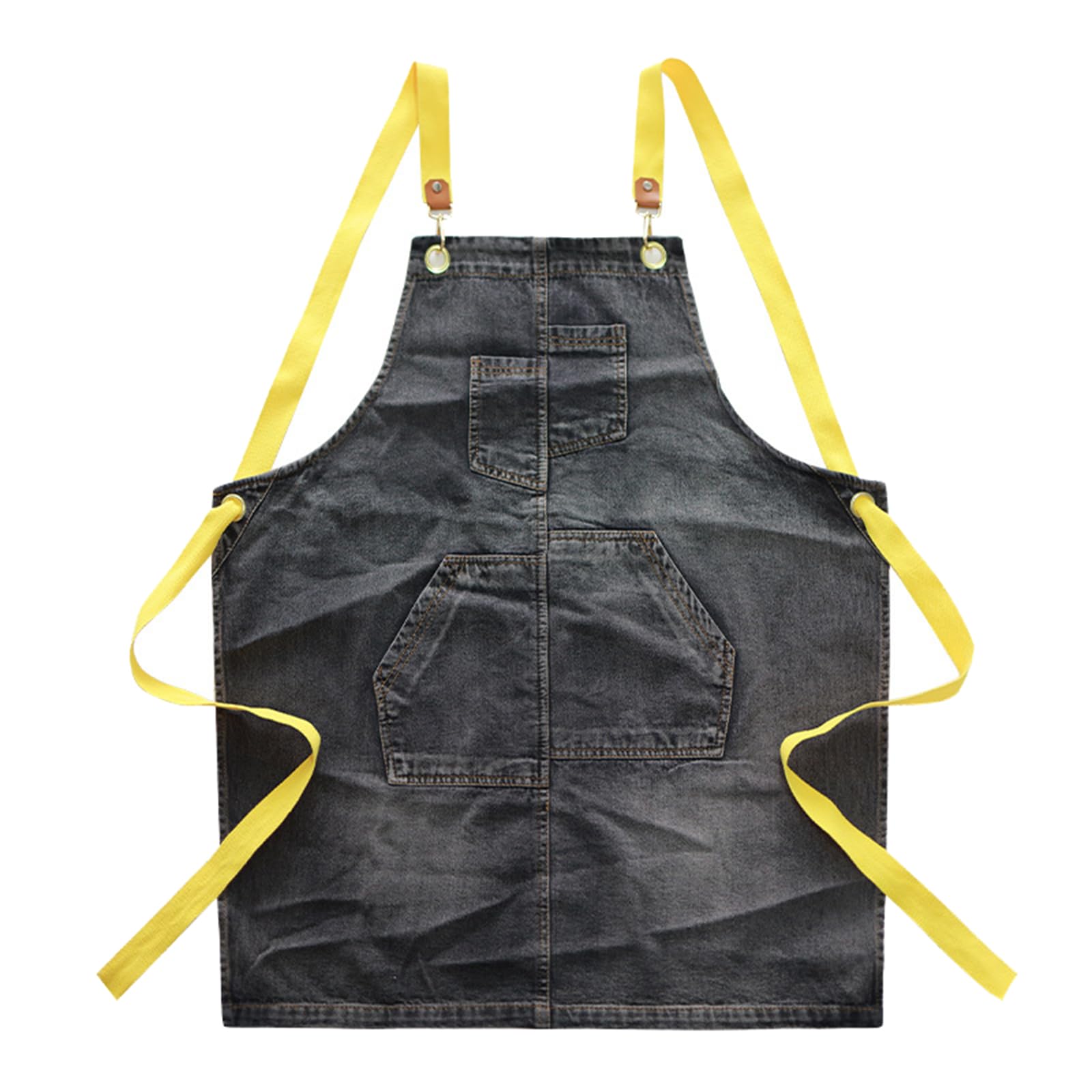 Tabliers, Tablier de travail en jean avec poches, tabliers for chef, coiffeur, cuisine, du bois, for hommes et femmes, bleu