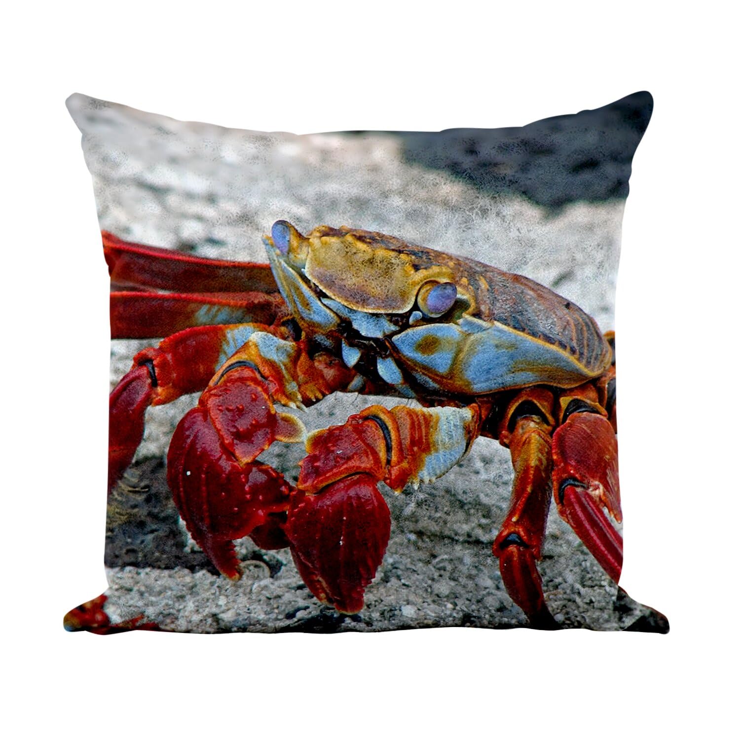 Coussin en similicuir crabe rouge pour sublimer votre déco de salon bord de mer