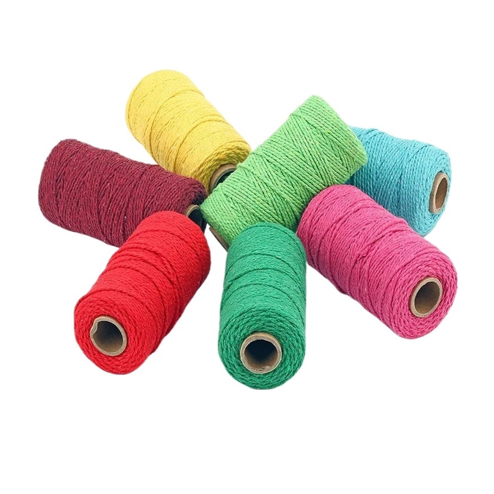 Cotton Twine String, 2mm 100m Multicolor Macrame Cotton Cord(Natural Jute)