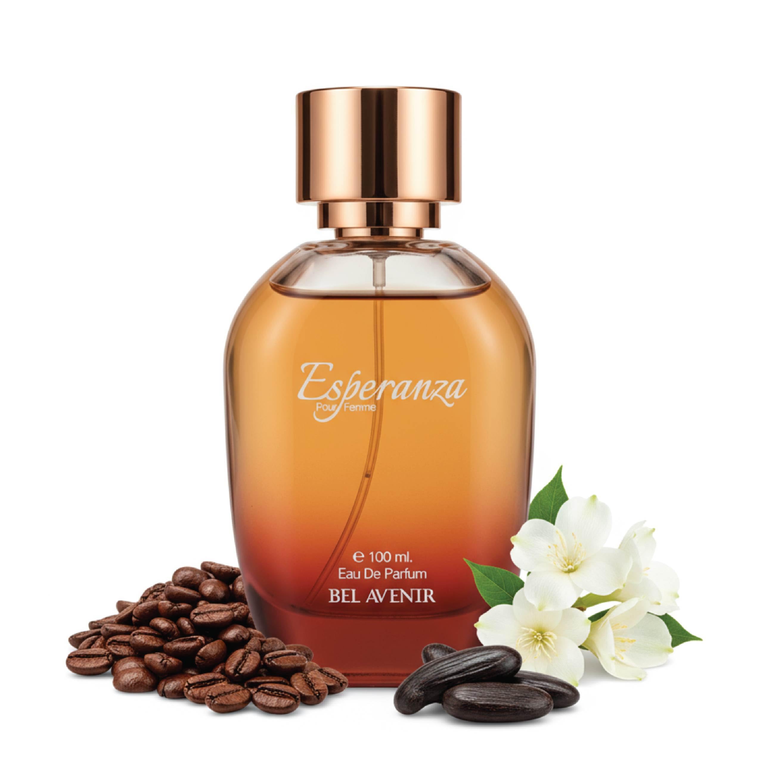 Bel Avenir Esperanza Long Lasting Perfume for Women | Sweet & Floral Scent | Daily and Evening Fragrance | Gift for Wife, Girlfriend, Loved Ones | Eau de Parfum 100 ml
