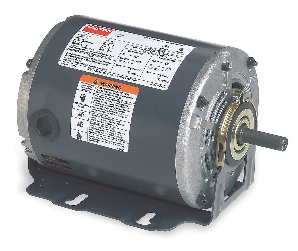 Dayton 5K260 Motor, 1/4 hp, 60Hz, Belt, Degrees_Fahrenheit, to Volts, Amps, (