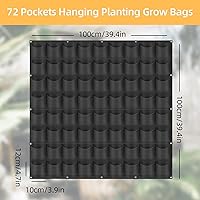 Vista 2 de Bolsas de cultivo colgantes, maceta vertical de pared con 72 bolsillos, bolsa de cultivo de pared montada en la pared para jardinería