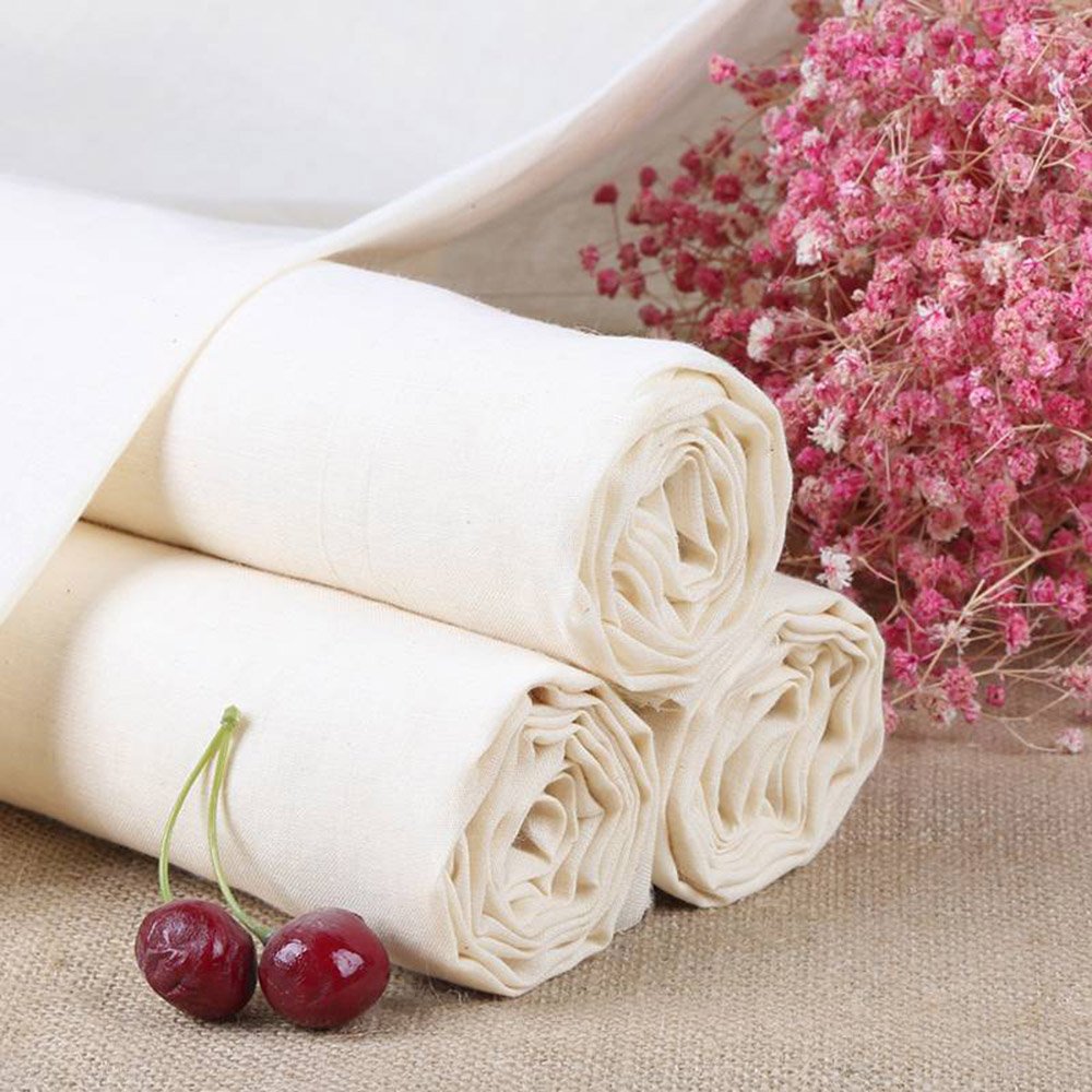 Set of 3 100% Natural Cotton Complete with Mesh Cheese Cloth to make Cheese Filtering Foam and Trübstoffen/90 x 90 cm