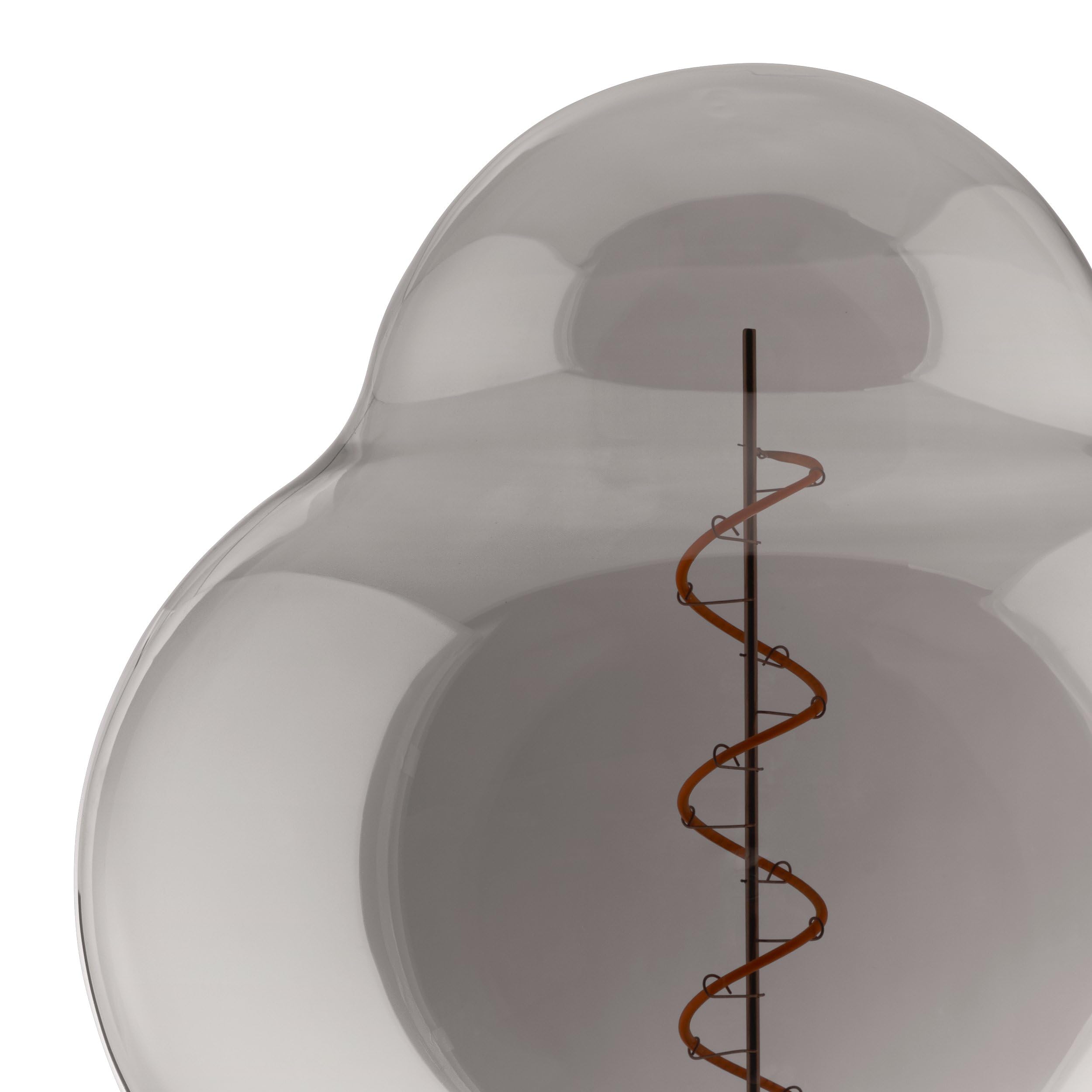 Eglo Lampadina XXL E27, dimmerabile, a spirale, stile rétro, molto | grande, in vetro fumé, 4 W, 110 lumen, luce bianca calda, 2000 K, lunghezza 29 cm