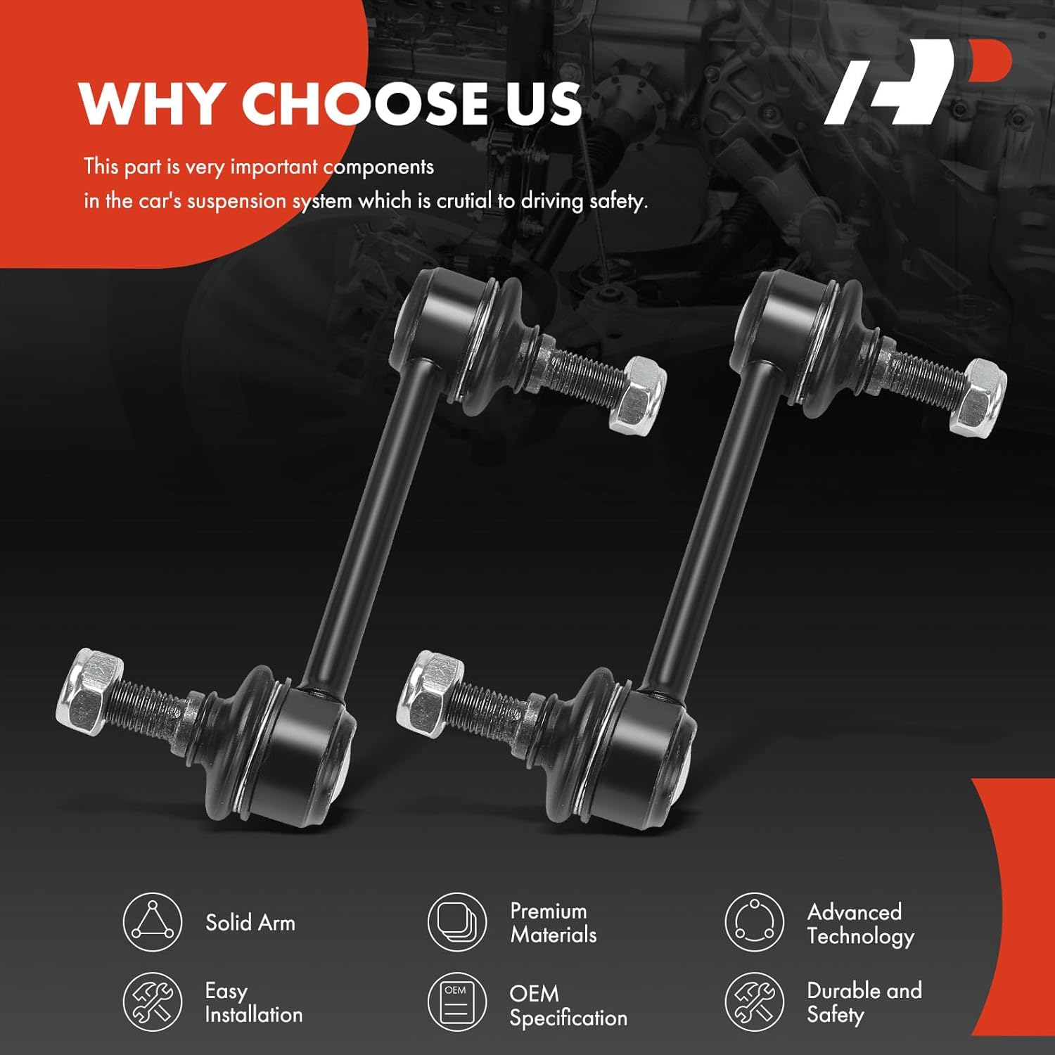 A-Premium 2 x Front Sway Bar Links Stabilizer Bar Links, Compatible with Suzuki Kizashi 2010-2013 & Toyota Supra 1986-1998, Celica 2000-2005 & Lexus SC300 1992-2000, SC400 1992-2000