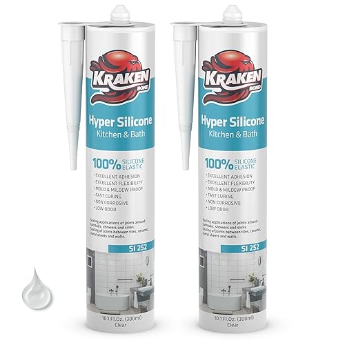 Kraken Bond Sellador de silicona impermeable transparente Sellador de baño y cocina sellado antiencogimiento sellador de silicona sanitaria para