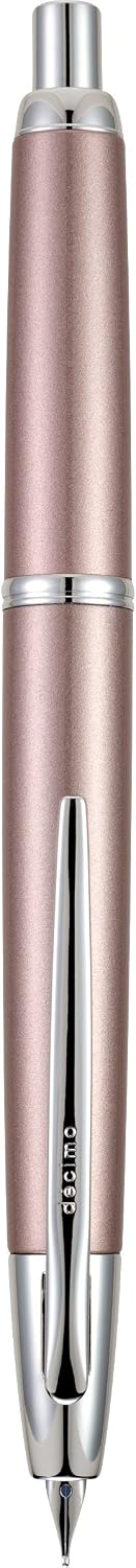 PILOT Vanishing Point Decimo Refillable & Retractable Fountain Pen, Champagne Barrel with Rhodium Accents, Fine Nib (65347)