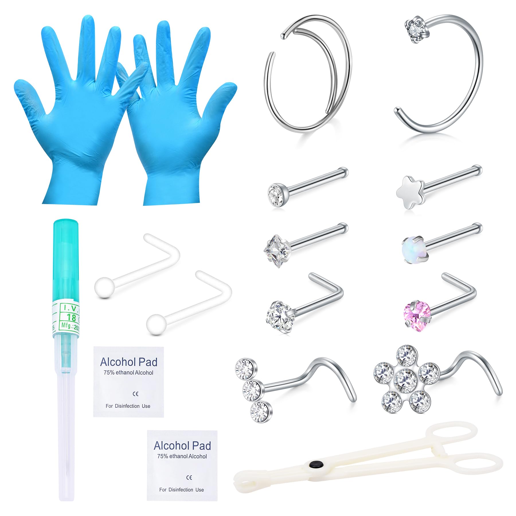 Piercing Box Kit Amazon.com: QWALIT Nose Piercing Kit Needle Nose Piercing Needle Kit ...