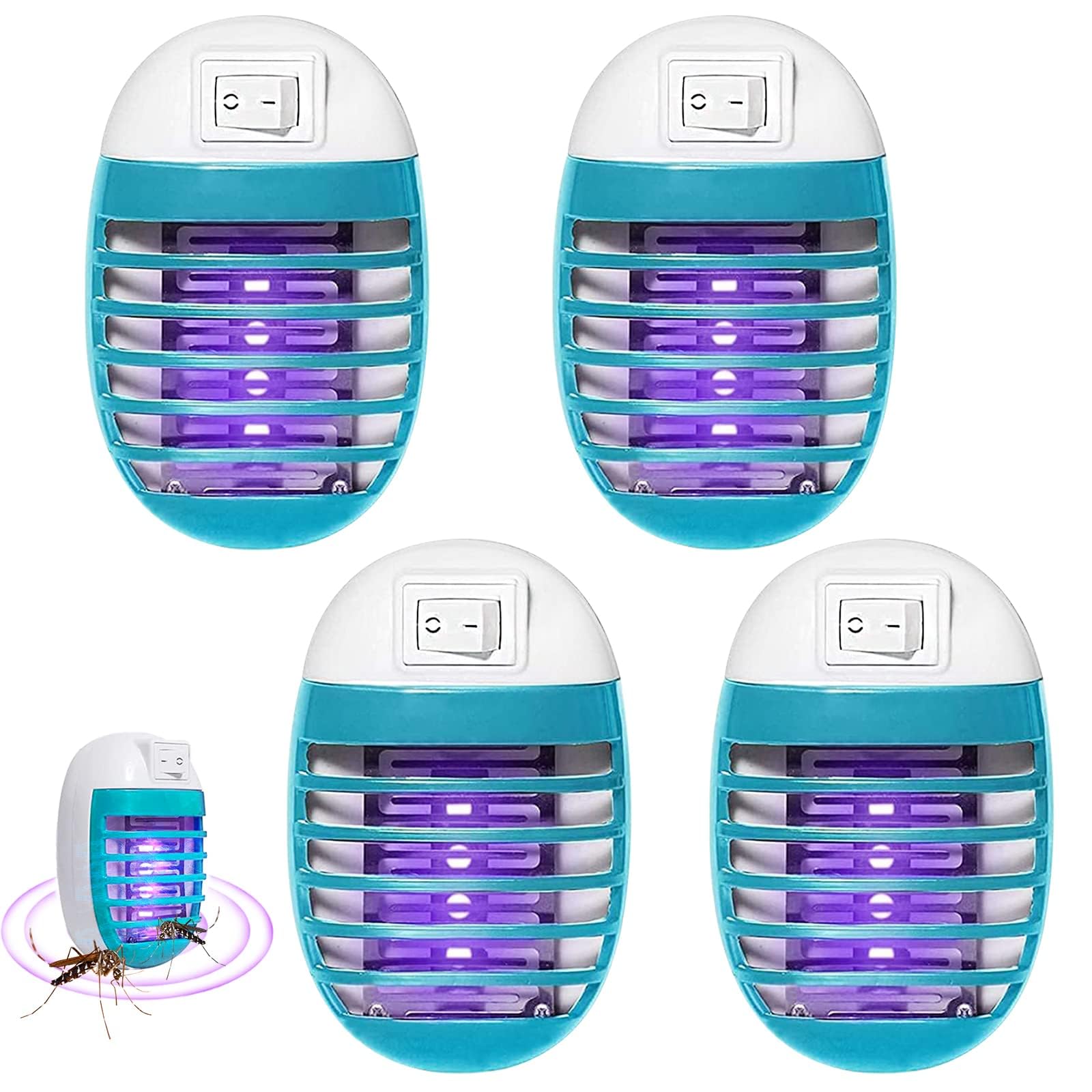 KOWVOWZElectronic Insect Killer, Fly Trap Indoor, Bug Zapper Indoor Insect Gnat Fruit Fly Trap with Blue Lights for Home, Mini Mosquito Killer, for Home, Kitchen, Bedroom, Dining Room (4)