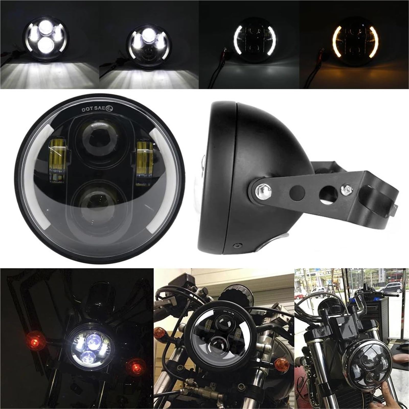 Luci Moto Faro/Alloggiamento LED Universale Da 5,75 Pollici Per Moto(Z)