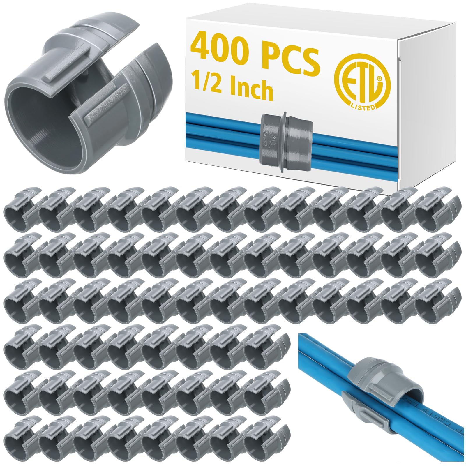 Connecteurs de câble non métalliques Copkim 400 pcs pour câblage 14/2-10/3 AWG