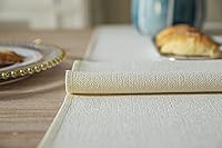 Vista 81 de ZeeMart Light Grey Table Runners 108 Inches Long, Burlap Linen Style Rustic Farmhouse Table Runner, Long Boho Dining Table Runner, 13x108 Inches